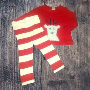 Hanna Andersson 2 piece holiday knit set size 12-18 months